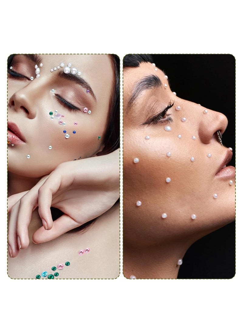 SYOSI 1250pcs Rhinestone Stickers Face Stickers Face Stickers Self-Adhesive Face Diamonds Rhinestones for Makeup Nail Gems for Face Eye Belly Arm Body Nail Decoration Party  - Image 3