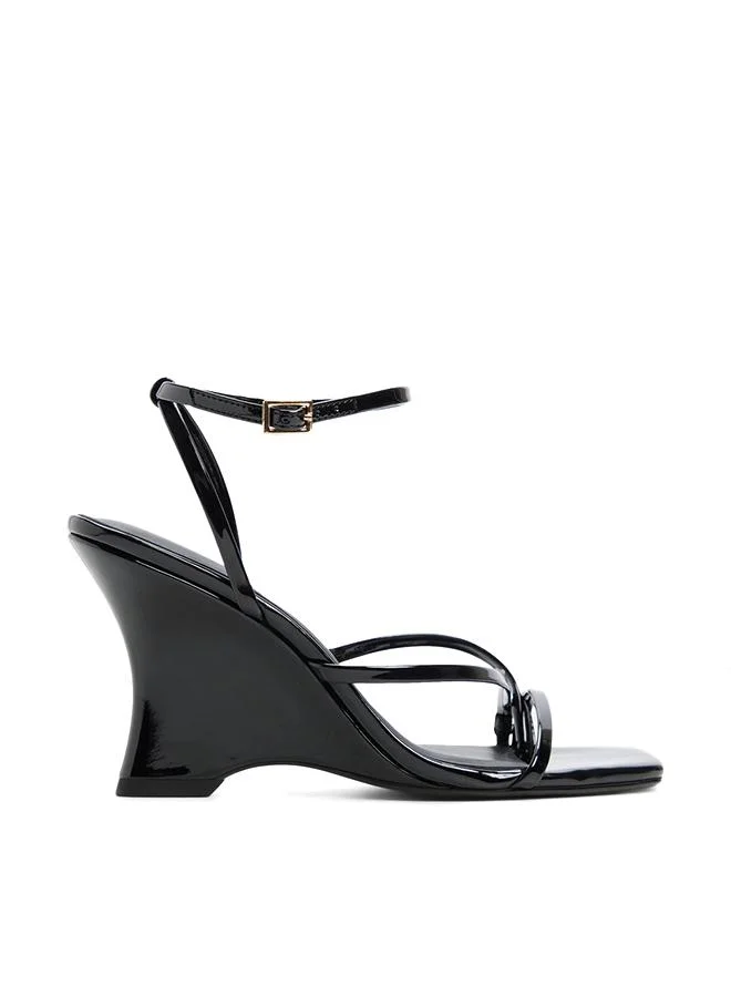 Lexina Ladies Black Heeled Sandals