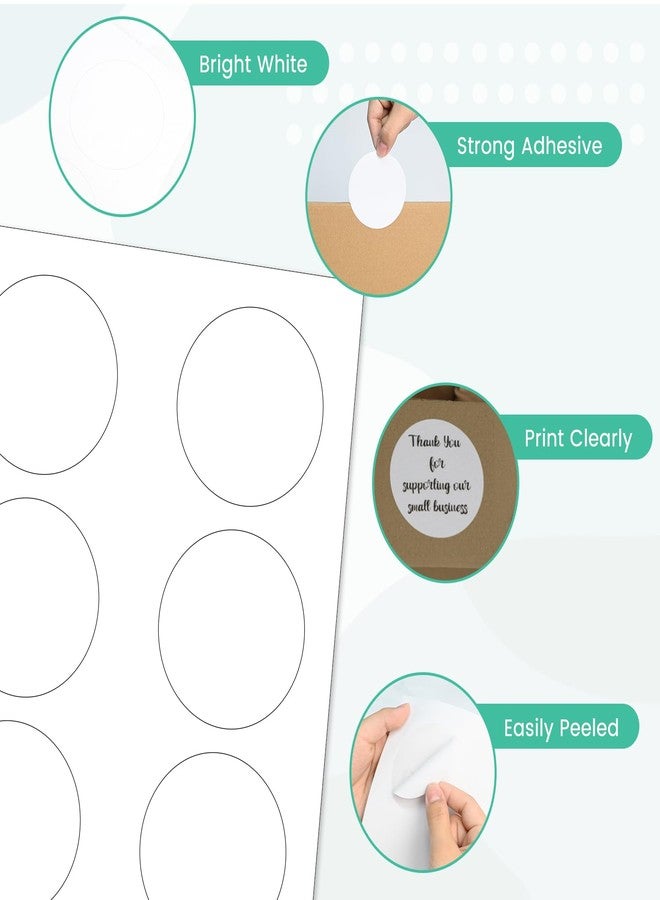 L LIKED 3'' Diameters Round Printable Sticker Labels for Laser/Inkjet Printer, Matte White Blank Circle Stickers for Jars,Packaging & Product Labeling (25 Sheets, 150 Labels) - Image 2