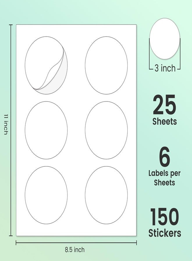 L LIKED 3'' Diameters Round Printable Sticker Labels for Laser/Inkjet Printer, Matte White Blank Circle Stickers for Jars,Packaging & Product Labeling (25 Sheets, 150 Labels) - Image 3