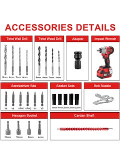 TEENO TEENO power tools, 20V brushless lithium-ion impact wrench set, high torque performance, multi-functional accessories, instantly improve your work efficiency  - Image 2