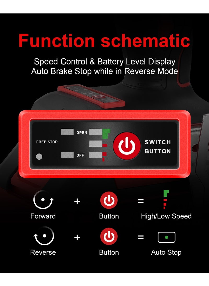TEENO TEENO Impact Wrench, 600Nm Brushless Cordless Impact Wrench 20V, Electric Impact Nutrunner with Two 4.0Ah Batteries, Box with 4Pcs Sockets(2 batteries), Electric Impact Driver for Car Home  - Image 5