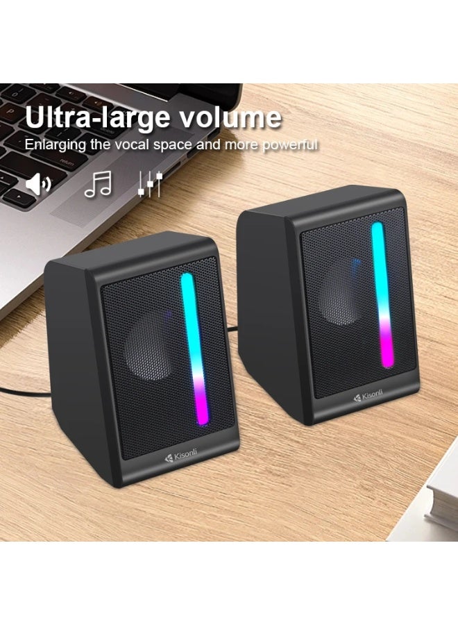 كيسونلي مكبر صوت Kisonli X16 USB ستيريو مع إضاءة RGB - Image 5