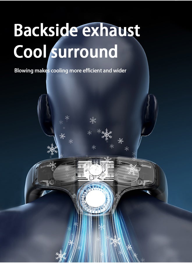 Neck Air Conditioner, Portable Neck Fan with borneol Cooling Airflow Bladeless USB Neck Fans,360° Up-down Airflow , Portable Recharge with 3 Speeds cooling, 3 wind speed adjustmentLED Display, Personal Fan for Outdoor Travel Indoor