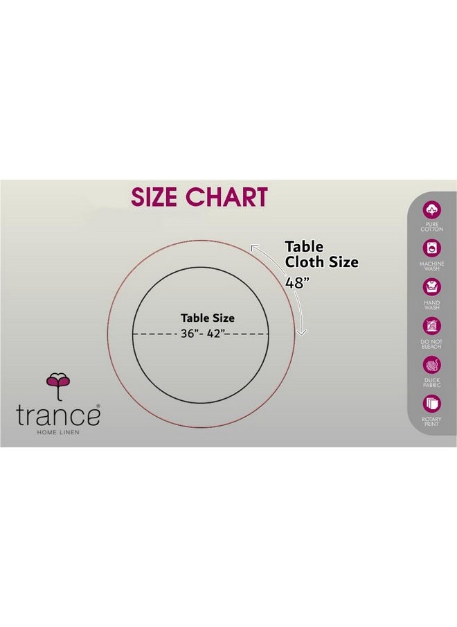 Trance Home Linen Premium Cotton Circular Table Cloth | Printed Round 4 Seater Table Cover | Washable - Reusable Cloth Cover for Table top (48 inch Diameter, Tashi Pink) - pzsku/Z7B9A2A042F5C3D2D4860Z/45/_/1738306751/d0d1ccad-07b0-46e1-9643-bd091c9901a8