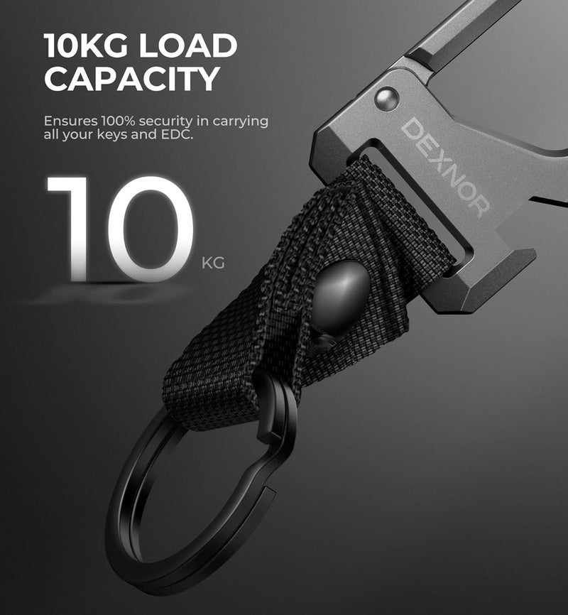 Dexnor Heavy Duty Key Chain Bottle Opener Carabiner Key Ring Clip - Black - Image 5