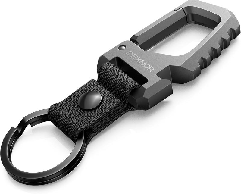 Dexnor Heavy Duty Key Chain Bottle Opener Carabiner Key Ring Clip - Black - Image 1