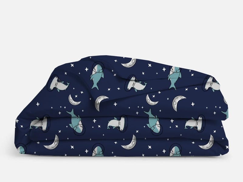 Cottington Lane 100 Microfiber 1 Piece Duvet Cover Zipper Closure Soft Breathable for Comfortable Sleep Wrinkle Free DuvetQuiltRazaiComforter Cover Moonlit Sharks Single - Image 5