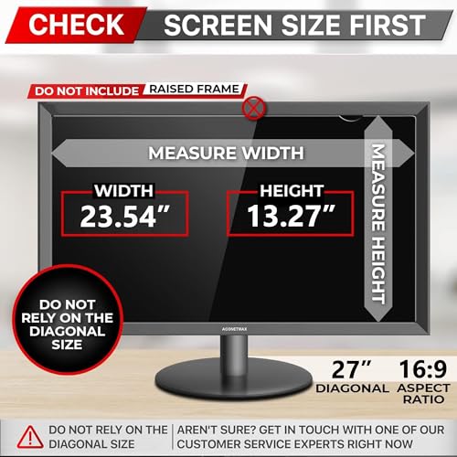 ACONETMAX 27 Inches Privacy Screen Filter for Computer 169 Widescreen Monitor Privacy Shield Anti Glare Blue Light Filter Eye Protection Anti Spy AntiScratch Protector Film - Image 3