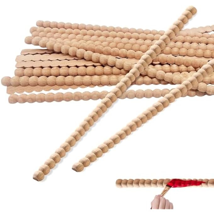 18PCS WOOD TRIMS MOLDING 15.75 INCH DIY DECORATIVE HALF WOODEN BEADS TRIM MOLDING FOR FURNITURE, CABINETS, WALLS AND CRAFT PROJECTS - Image 2
