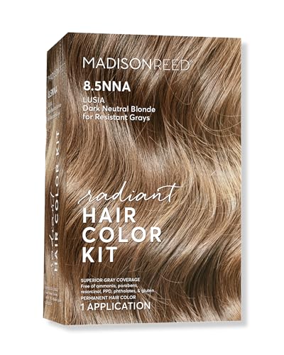 Madison Reed Radiant Hair Color Kit  85NNA Dark Neutral Blonde Lusia for 100 Gray Hair Coverage  Salon Quality Permanent Hair Dye  PPDFree  AmmoniaFree  Packaging May Vary 1 Pack