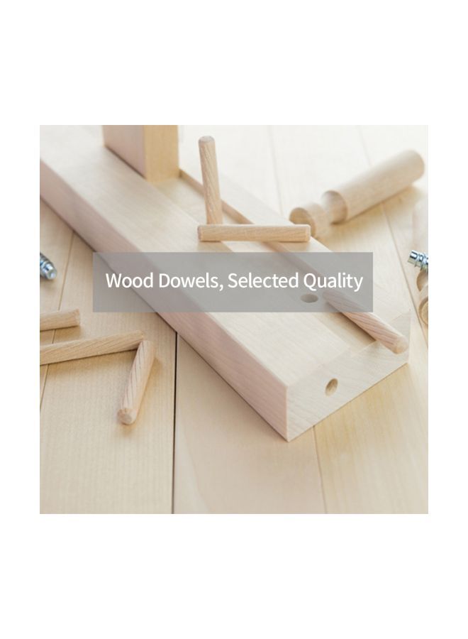 NIBEMINENT 100-Piece Fluted Wooden Dowel Set Beige  - Image 5