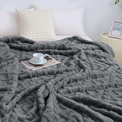 Aganear Throw Blanket - Cozy Soft Lightweight Fuzzy Throw Blanket for Women Portable Throw Blankets for Couch, Warm Present for Birthday, Christmas, Halloween, Housewarming(50"x60", Gray) - Image 5