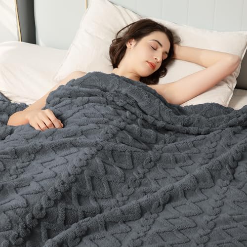 Aganear Throw Blanket - Cozy Soft Lightweight Fuzzy Throw Blanket for Women Portable Throw Blankets for Couch, Warm Present for Birthday, Christmas, Halloween, Housewarming(50"x60", Gray) - Image 4