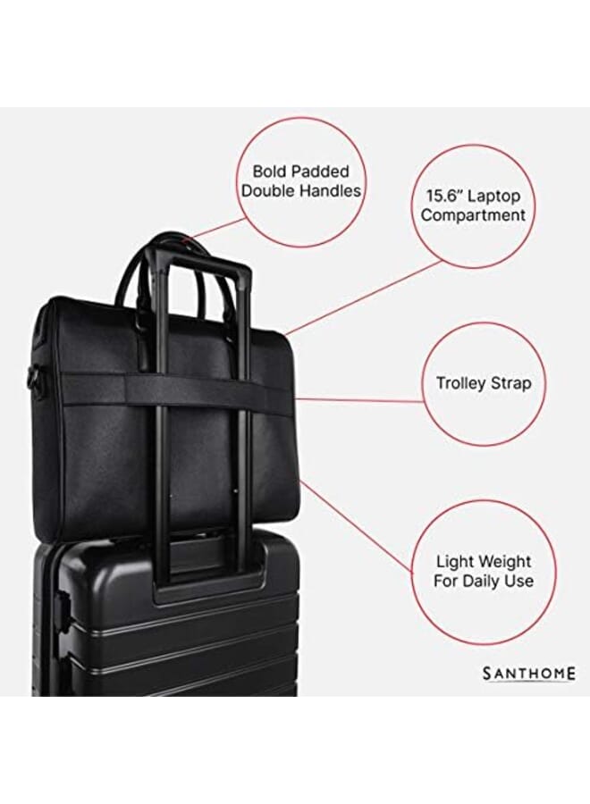 SANTHOME Kavarna 15.6 Inch Laptop Messenger Bag Black - Image 3