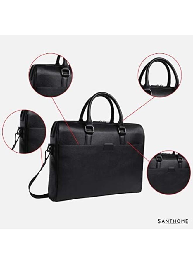 SANTHOME Kavarna 15.6 Inch Laptop Messenger Bag Black - Image 2