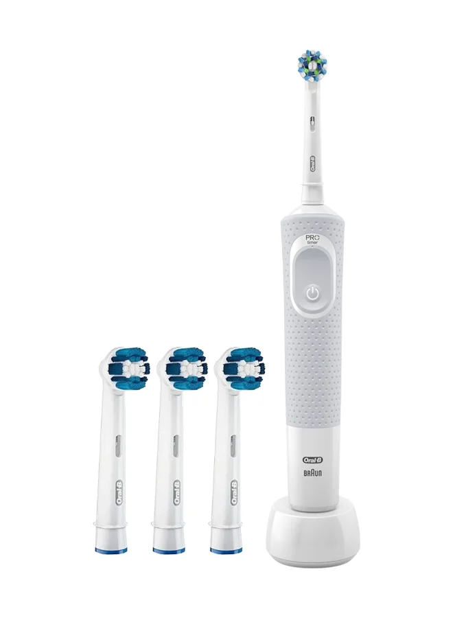 Oral-B Vitality D100 Box Crossaction Rechargeable Toothbrush + Eb 20 2+1 Brush Head Bundle