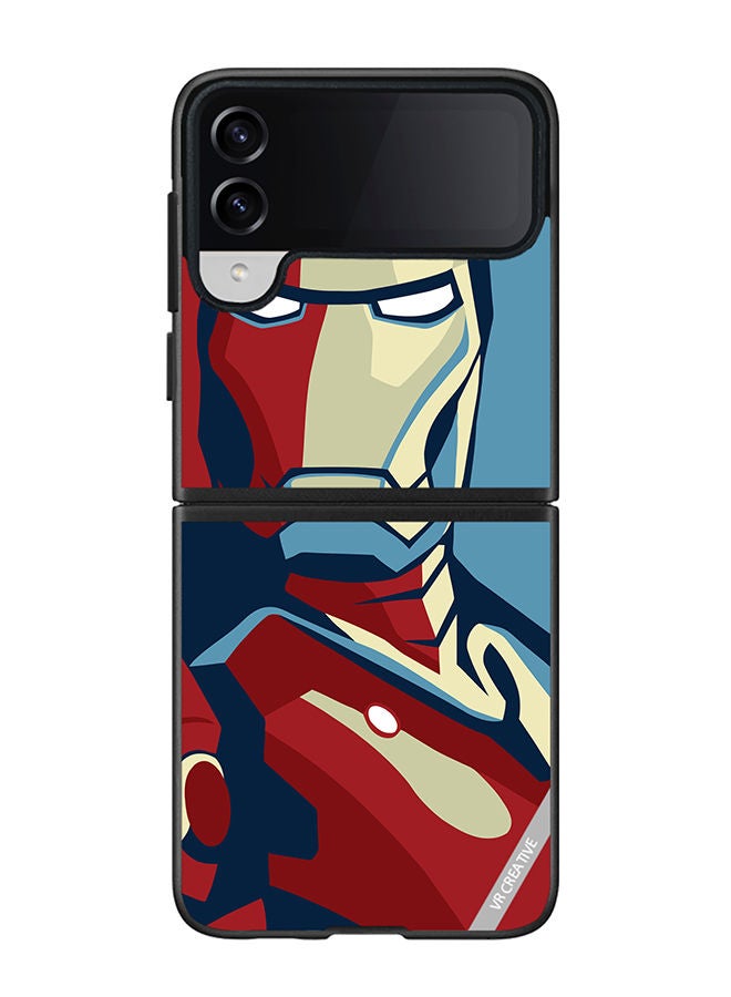 VR CREATIVE Protective Case Cover For Samsung Galaxy Z Flip4 Iron Man Red And Blue Design Multicolour - Image 1