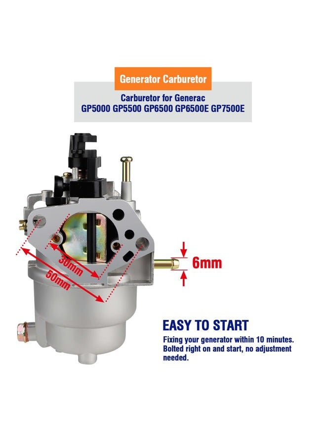 HUZTL كربوراتور لجينيراك GP5000 GP5500 GP6500 0J58620157 5KW 5.5KW 6.5KW مولد 389cc 0G8442A111 كرب مع مجموعة تصفية الهواء للصيانة - Image 2