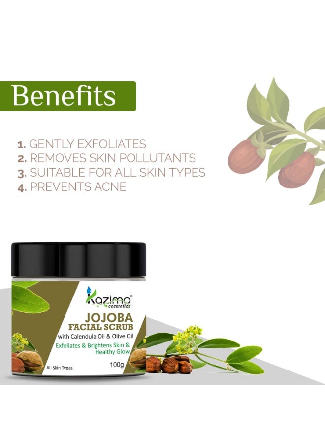 KAZIMA JOJOBA Facial Scrub (100g) with Calendula & Olive Oil - Image 3