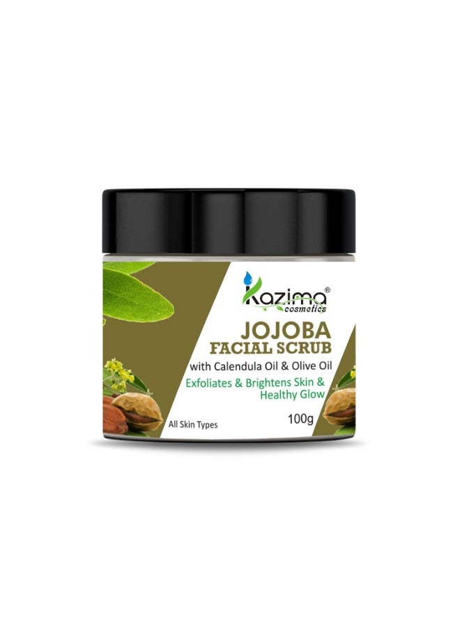 KAZIMA JOJOBA Facial Scrub (100g) with Calendula & Olive Oil - Image 1