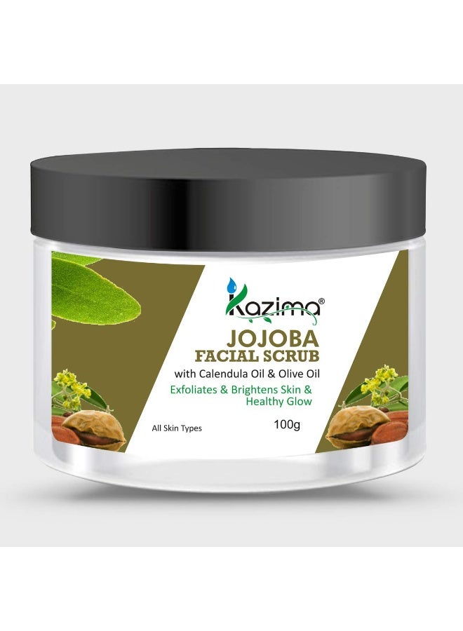 KAZIMA JOJOBA Facial Scrub (100g) with Calendula & Olive Oil - Image 2