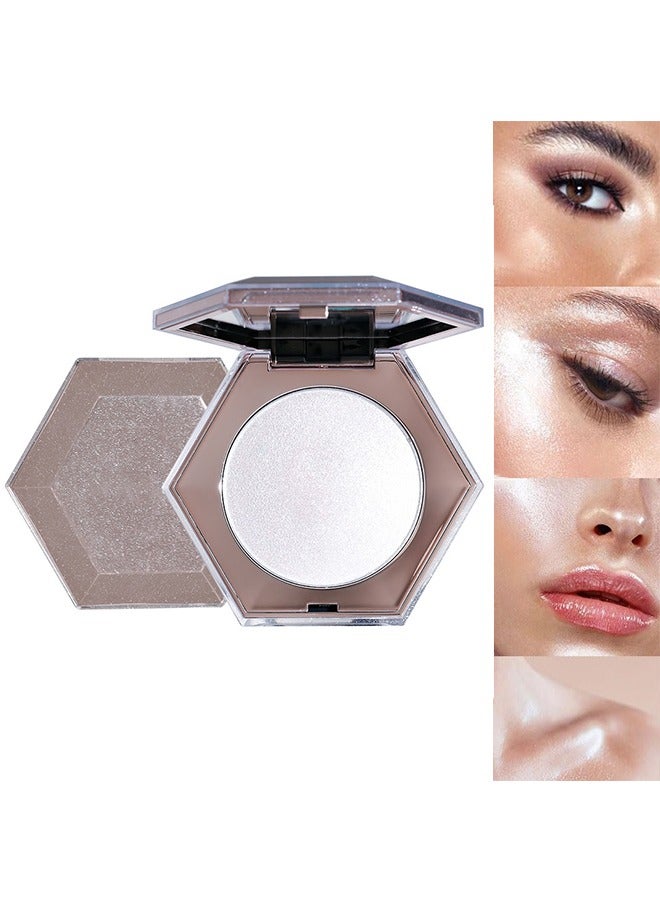 ibcccndc Pearl White Face Body Cheek Diamond Shimmer Highlight Makeup Palette Powder Iluminadores Iluminador - Image 1
