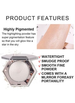 ibcccndc Pearl White Face Body Cheek Diamond Shimmer Highlight Makeup Palette Powder Iluminadores Iluminador  - Image 5