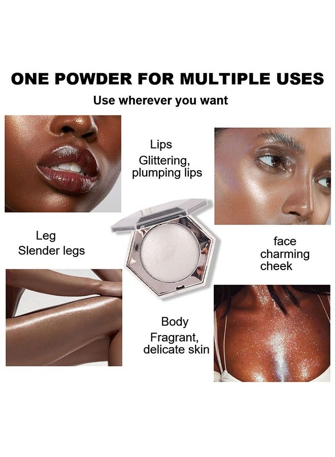 ibcccndc Pearl White Face Body Cheek Diamond Shimmer Highlight Makeup Palette Powder Iluminadores Iluminador - Image 4