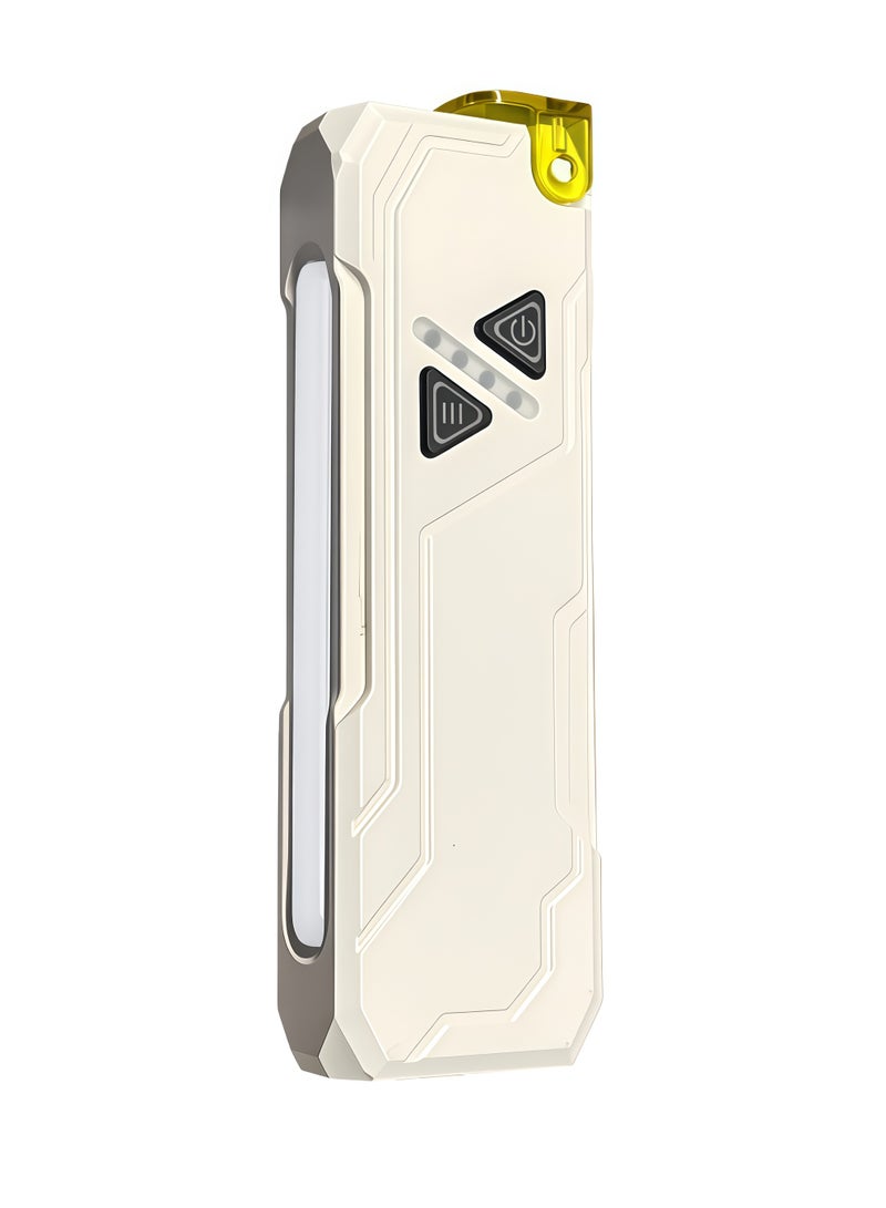 سكت شيكترو مصباح يدوي جديد متعدد الوظائف متغير الألوان RGB مع مشبك شحن USB مغناطيسي لإضاءة مثالية (أبيض) - Image 1