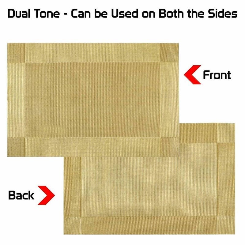 TASKHOUSE Table Runner Non-Slip, Durable PVC Woven Vinyl, Stain Resistant for Kitchen, Dining Table, Bedroom (Gold, Pack of 2) - Image 3