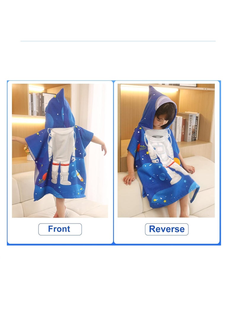 Cutie Cute Kids Hooded Beach Bath Towel Poncho for Age 4-10 Years - Swim Pool Coverup Poncho Cape Multi-use for Bath/Shower/Pool/Swim with Drawstring Bag  - Image 2