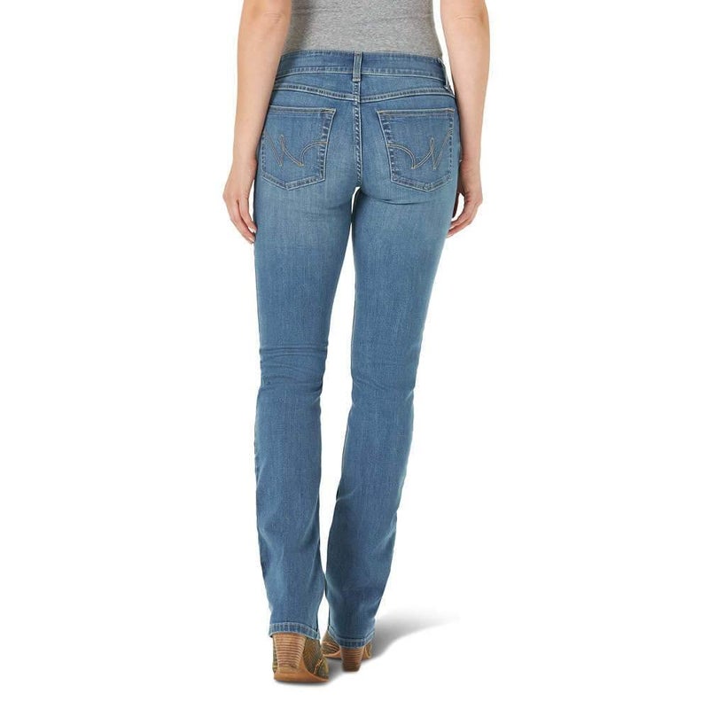 Wrangler Womens Western Mid Rise Stretch Straight Leg Jeans, Brianna, 7 1 US - Image 1