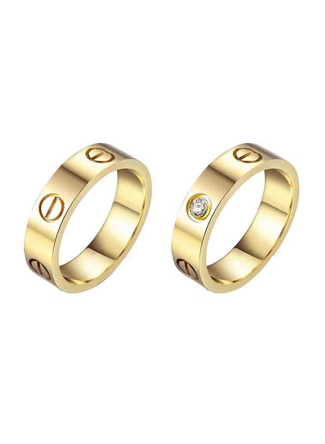 YJ Yellow Gold Plated Ring - Image 4