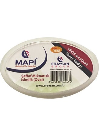 MAPi Transparent Magnetic Name Tag (Oval) 55X35 Single 