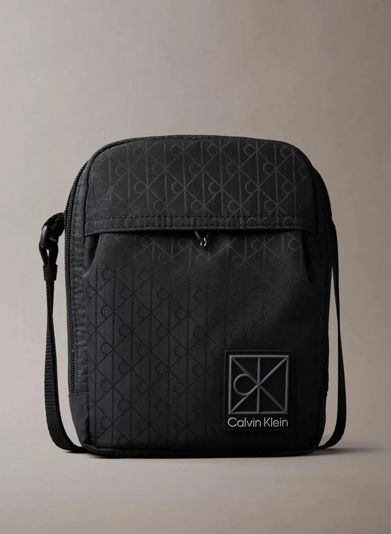 Allover Emblem Logo Jacquard Reporter Bag