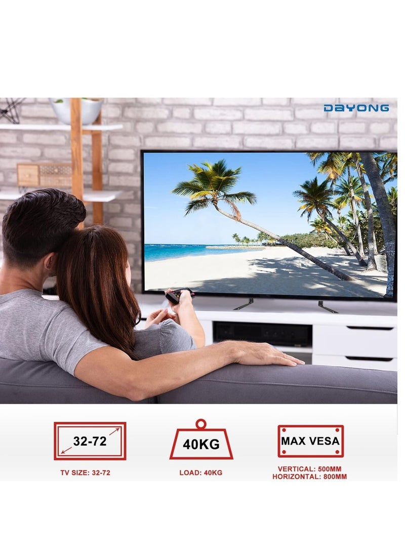 Universal TV Stand, Tabletop TV Stand Mount, 3 Settings Height Adjustable TV Base, TV Base Stand for Most 32 to 75 inch TVs, Max VESA 800 x 500mm(Style 9) - Image 5