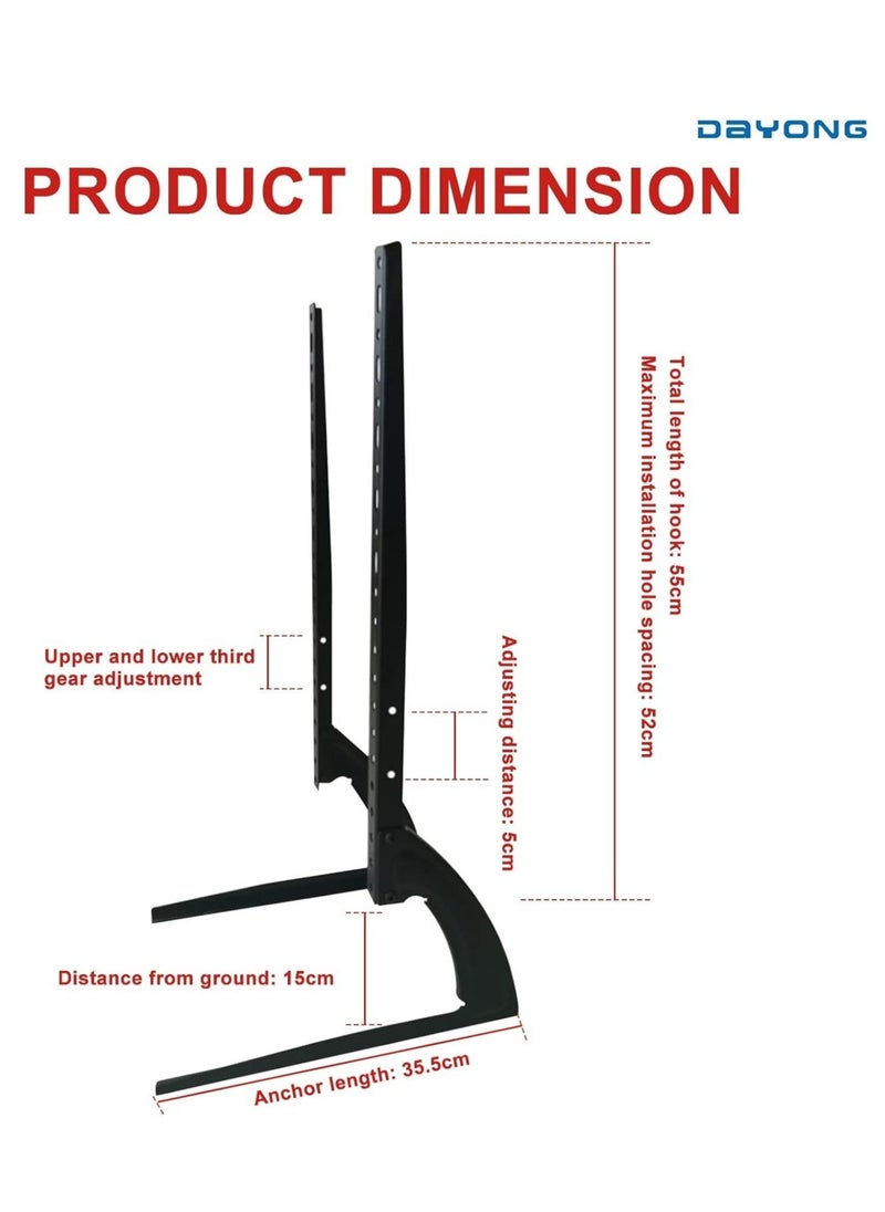 Universal TV Stand, Tabletop TV Stand Mount, 3 Settings Height Adjustable TV Base, TV Base Stand for Most 32 to 75 inch TVs, Max VESA 800 x 500mm(Style 9) - Image 2