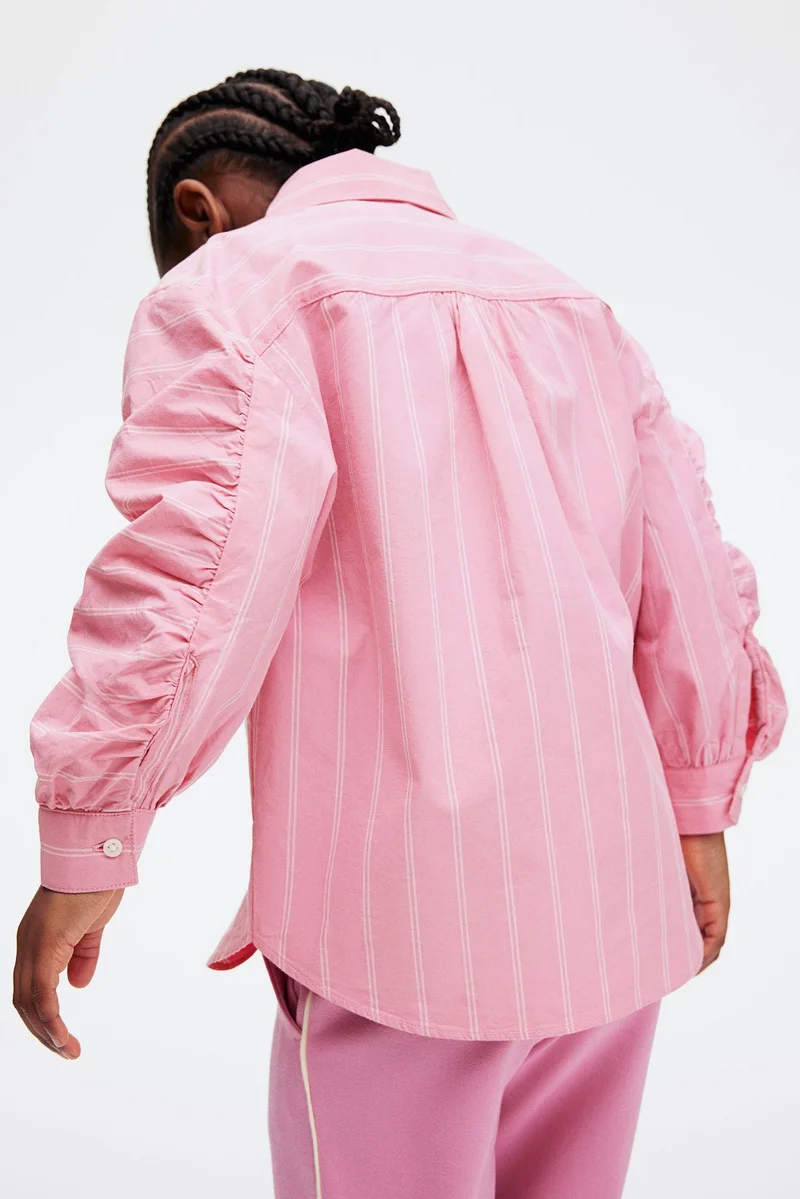 H&M Balloon-sleeve cotton shirt