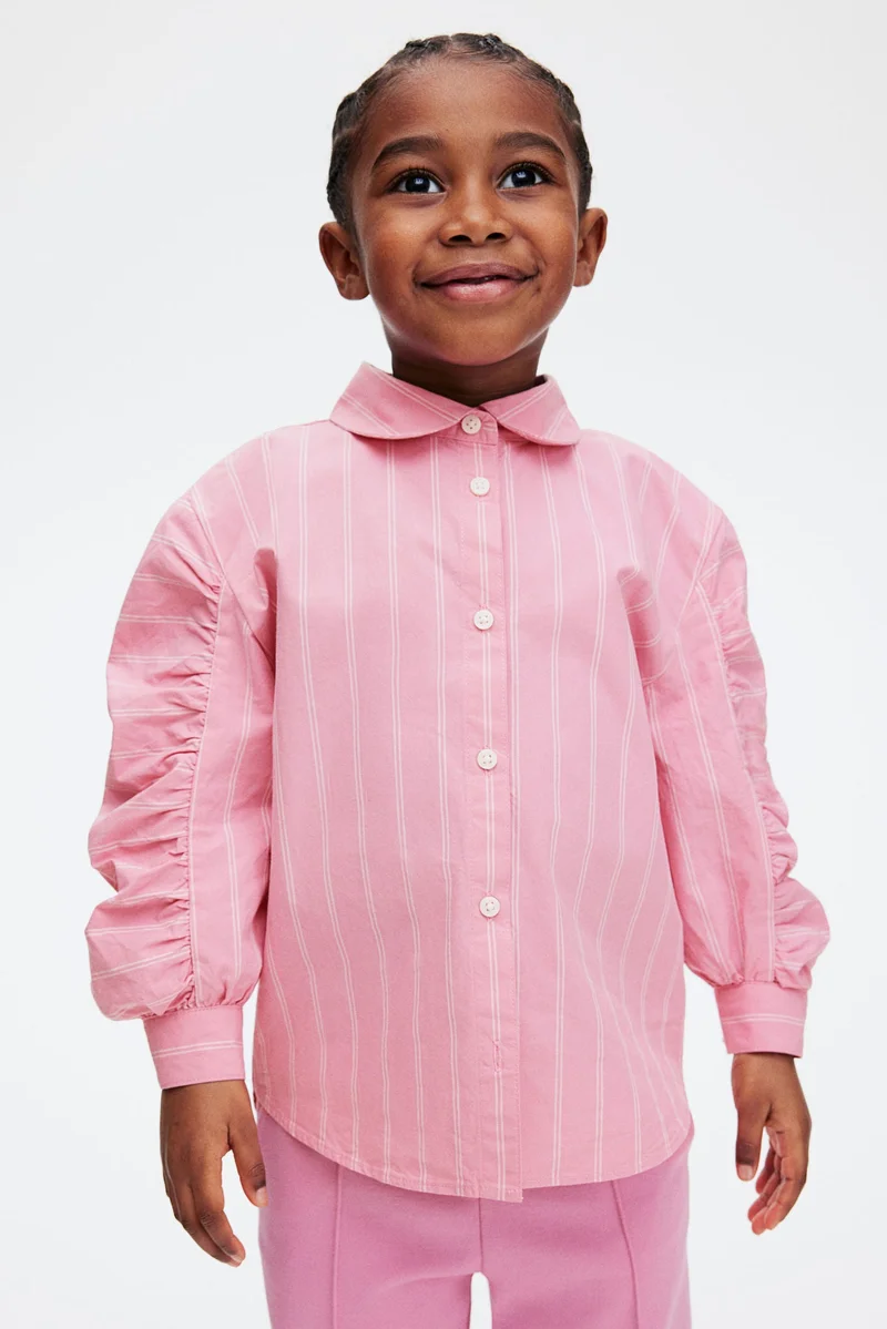 H&M Balloon-sleeve cotton shirt