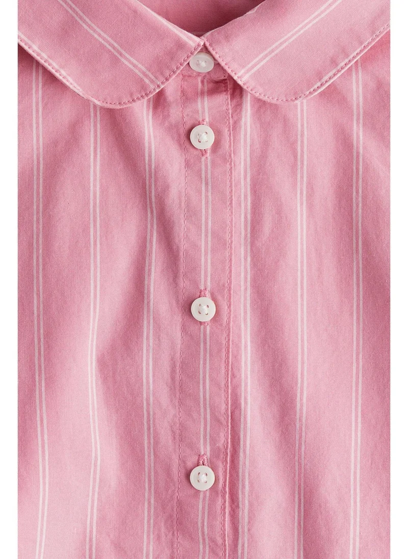 اتش اند ام قميص قطني بأكمام بالون