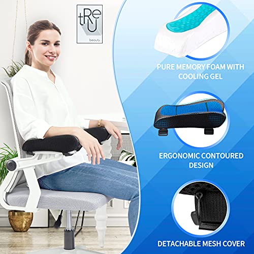 BEAUTRIP Ergonomic Armrest Pads- Office Chair Arm Rest Cover Pillow - Elbow Support Cushion for Computer, Gaming and Desk Chairs (Set of 2, Mesh Cover) - Image 2