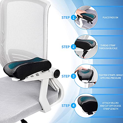 BEAUTRIP Ergonomic Armrest Pads- Office Chair Arm Rest Cover Pillow - Elbow Support Cushion for Computer, Gaming and Desk Chairs (Set of 2, Mesh Cover) - Image 4