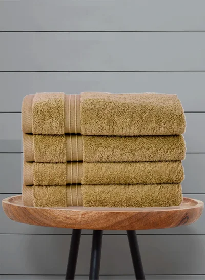 Bliss Casa Bliss Casa 4-Piece Bath Towels, 100% Combed Cotton 550 GSM Superior Quality, Quick Dry Highly Absorbent Thick Soft Hotel Towles for Bath And Spa Bathroom Towel Set 70x140cm Beige 70x140cm