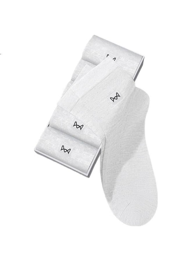 MIIOW 5 Pairs Of Men'S Socks, Heat-Pressed Mesh Mid-Calf Socks, Summer Thin Breathable Ice Silk Socks, Business Men'S Socks - Image 3