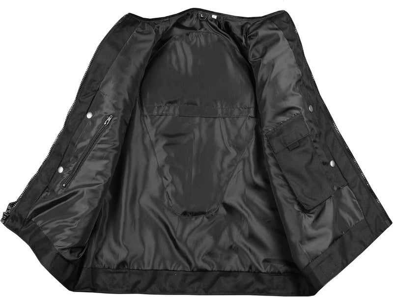 Jackets 4 Bikes Men's Armor Motorcycle Leather Adjustable Vest - Stylish Black - Image 3