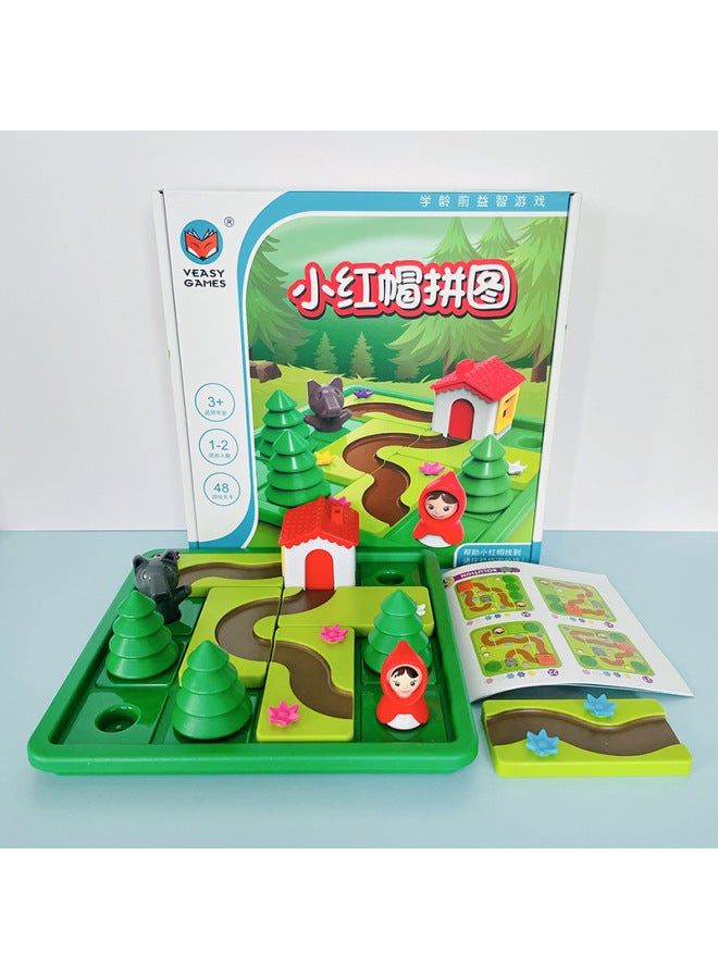 The Big Bad Wolf And The Three Little Pigs Table Game Children's Logical Thinking Training Puzzle Break-through Toys Early Education Fairy Tale Toys-Color:Little Red Riding Hood Puzzle (chinese)  - Image 1