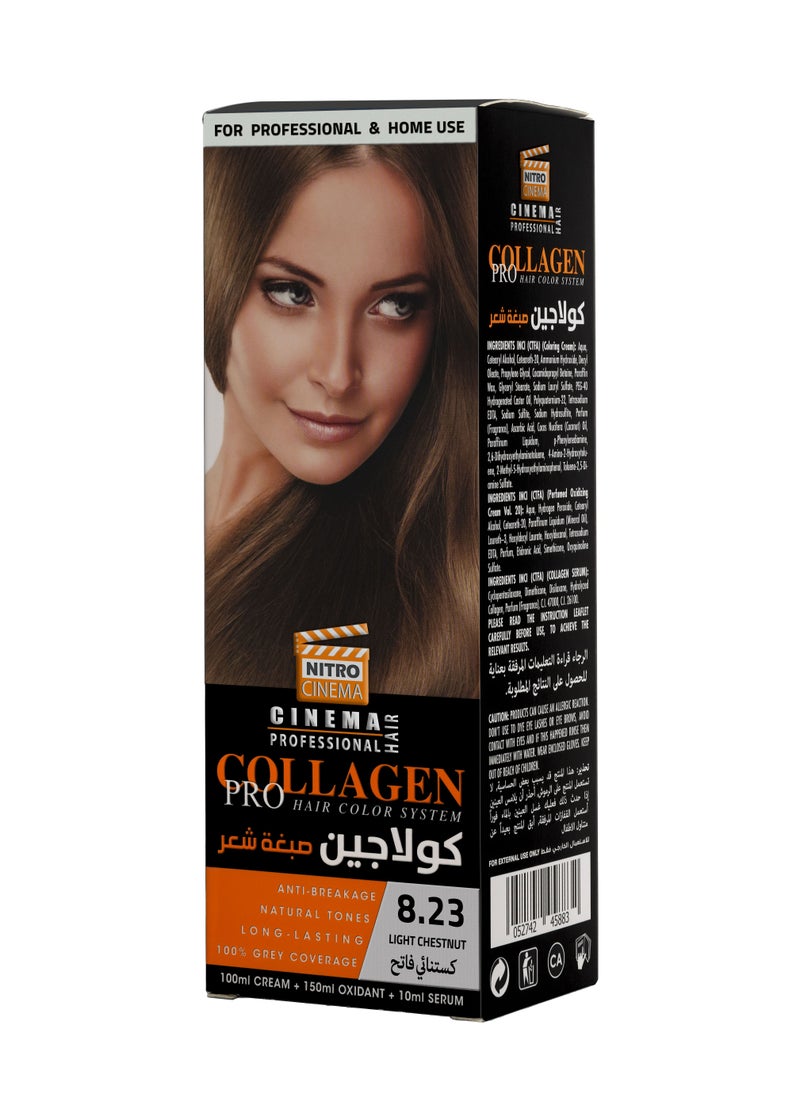 NITRO CINEMA - Collagen Pro Hair color Light  chestnut 8.23 - Image 1