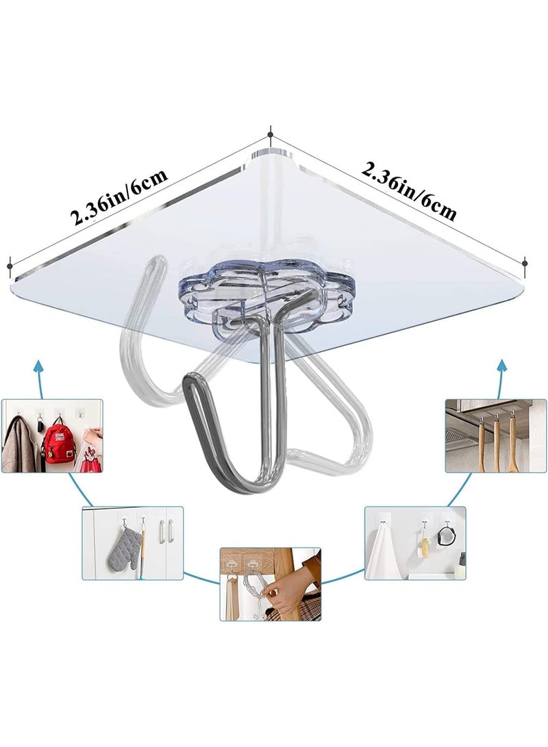 خطافات ذاتية اللصق وشديدة التحمل ومضادة للانزلاق ولا تترك أثرا للمطبخ والحمام والملابس والمكتب والسقف من بوبياو (12 قطعة)، بلاستيك بي في سي، الحد الأقصى للوزن الموصى به: 6.8 كيلوجرام - Image 3
