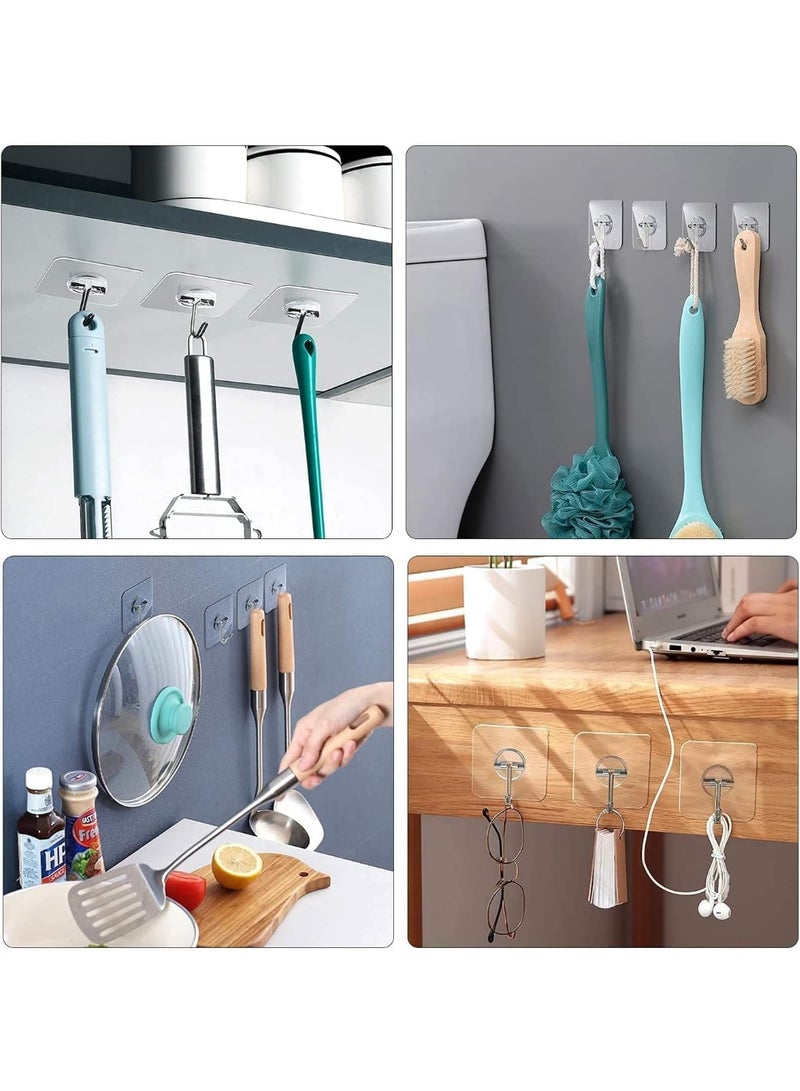 خطافات ذاتية اللصق وشديدة التحمل ومضادة للانزلاق ولا تترك أثرا للمطبخ والحمام والملابس والمكتب والسقف من بوبياو (12 قطعة)، بلاستيك بي في سي، الحد الأقصى للوزن الموصى به: 6.8 كيلوجرام - Image 4